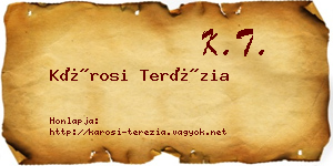 Károsi Terézia névjegykártya
